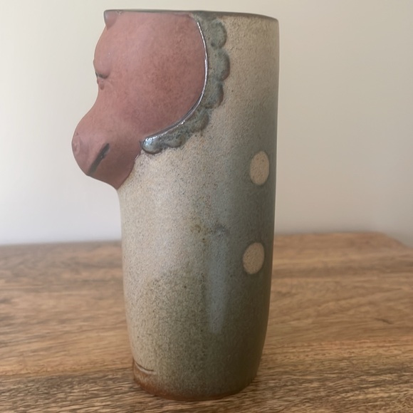🤎VTG hippopotamus Pottery Tumbler - Picture 3 of 8